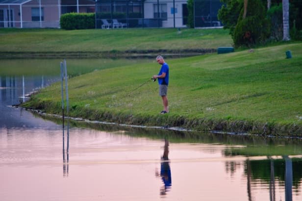 Fishing on Eagle Pointe lake