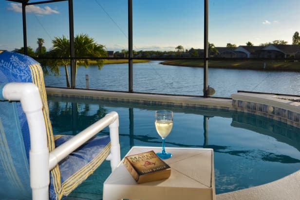 Relax by the pool with a book
